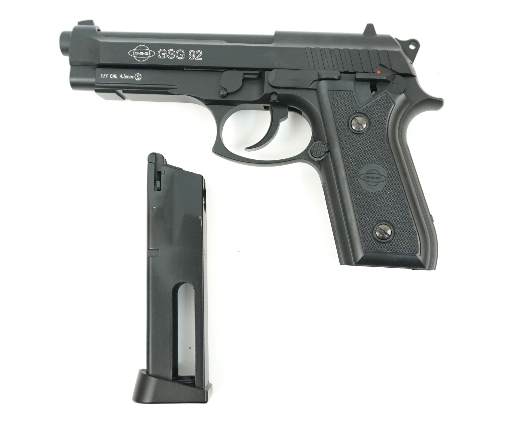 Пистолет пневматический GSG-92, к.4,5мм (blowback, мет.)
