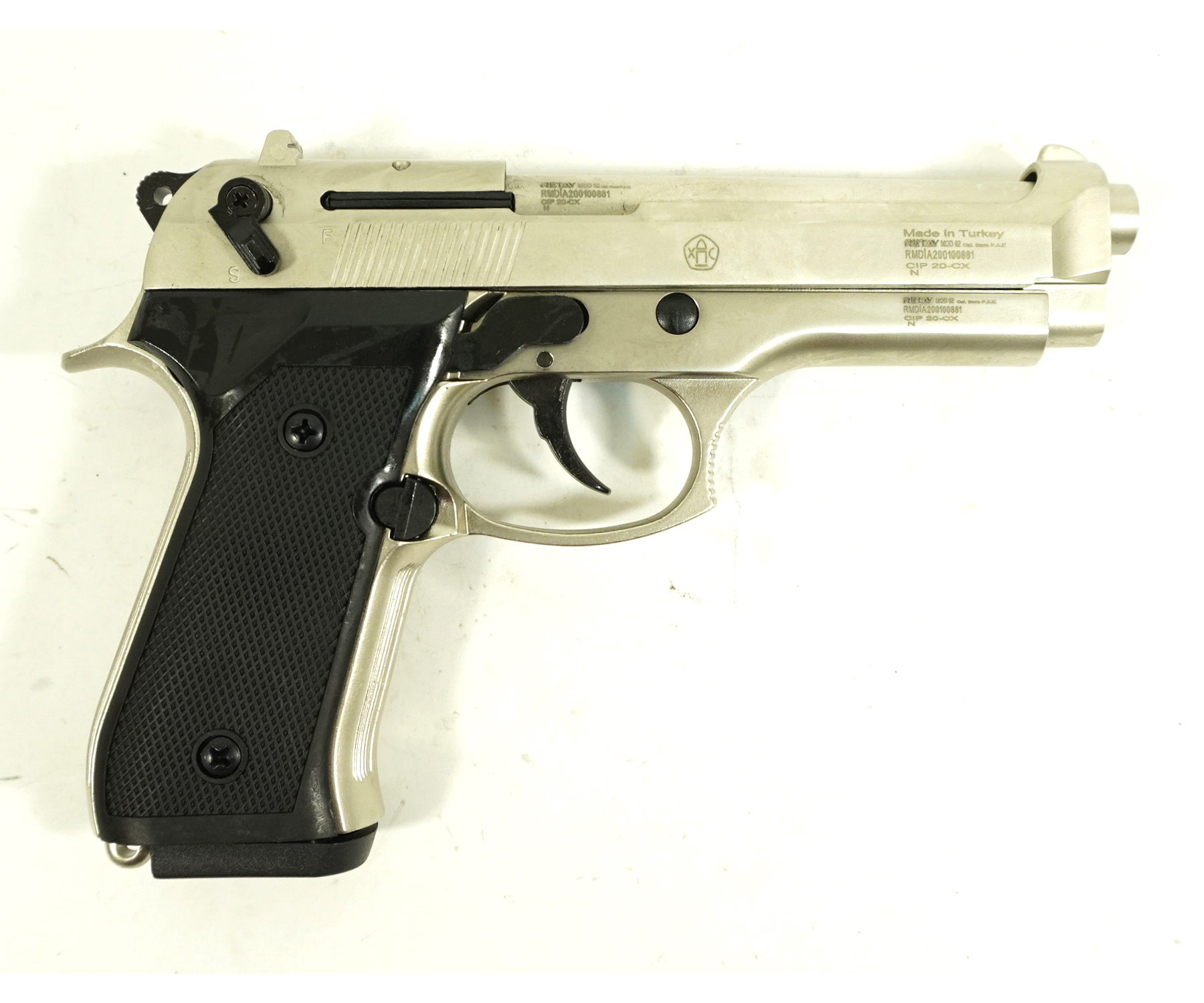 Пистолет охолощенный Retay MOD92 (Beretta 2), к.9мм (сатин.)