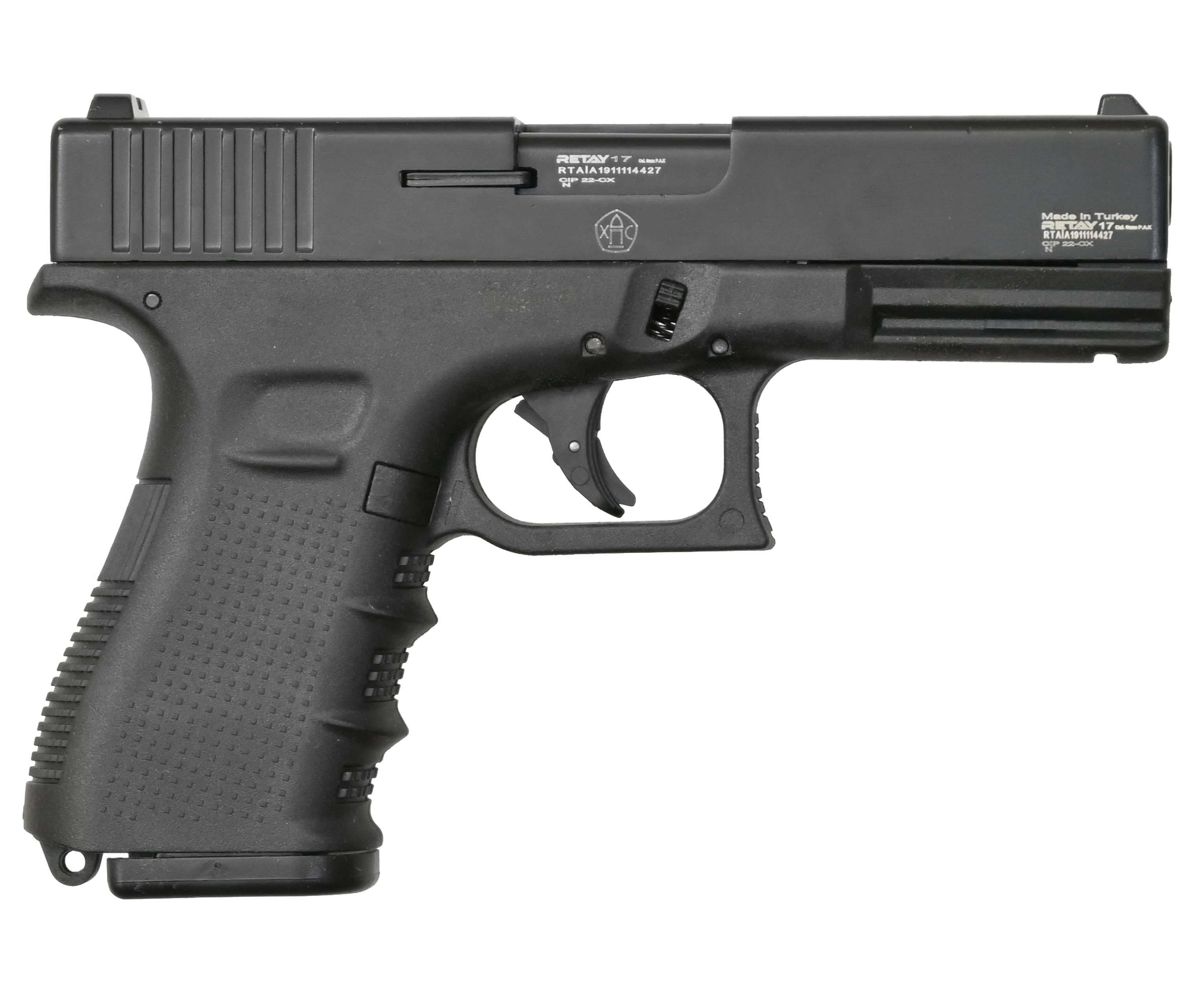Пистолет охолощенный Retay G17C (Glok 17), к.9мм (черн.)