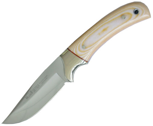 Нож "Setter" (никел.болстер, рук.кост.микарта, кож.ножны)